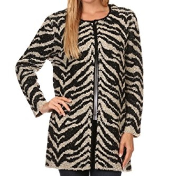 Warm and Fuzzy Thick Cardigan Overcoat in Animal - Picture 1 of 8